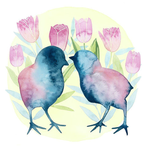 Tulip Easter II Black Ornate Wood Framed Art Print with Double Matting by Popp, Grace