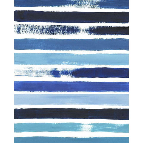 Cobalt Strokes I Black Modern Wood Framed Art Print with Double Matting by Popp, Grace