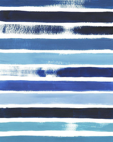 Cobalt Strokes I White Modern Wood Framed Art Print with Double Matting by Popp, Grace