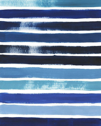 Cobalt Strokes II Black Ornate Wood Framed Art Print with Double Matting by Popp, Grace
