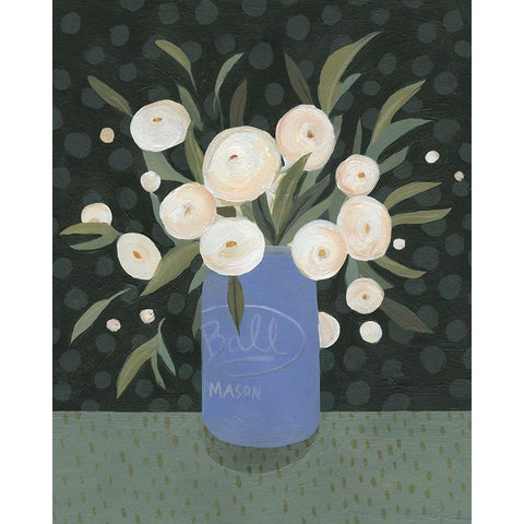 Mason Jar Bouquet I Black Modern Wood Framed Art Print by Scarvey, Emma