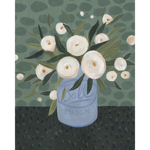 Mason Jar Bouquet III Black Modern Wood Framed Art Print with Double Matting by Scarvey, Emma