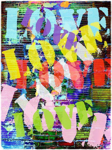 Graffiti Love I Black Ornate Wood Framed Art Print with Double Matting by Nall, Skip