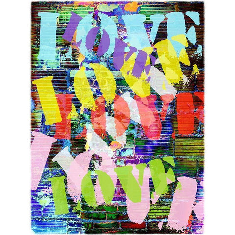 Graffiti Love I Gold Ornate Wood Framed Art Print with Double Matting by Nall, Skip
