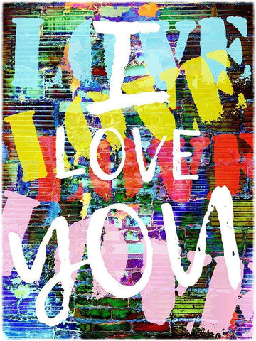Graffiti Love II White Modern Wood Framed Art Print with Double Matting by Nall, Skip
