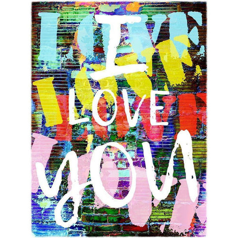 Graffiti Love II Black Modern Wood Framed Art Print with Double Matting by Nall, Skip