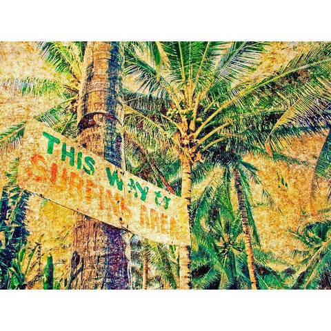 Grunge Beach I Black Modern Wood Framed Art Print by Nall, Skip