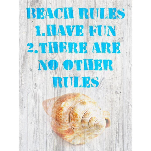 Beach Rules III Black Modern Wood Framed Art Print with Double Matting by Nall|Skip