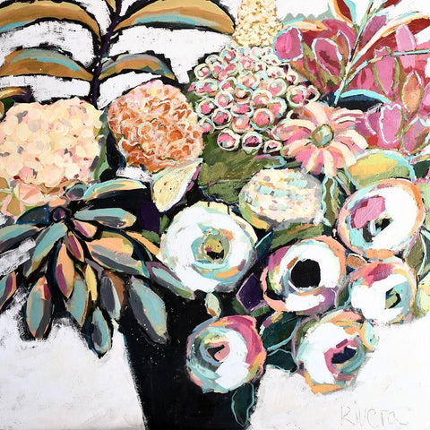 Summer Lovin I Black Ornate Wood Framed Art Print with Double Matting by Rivera, Michelle