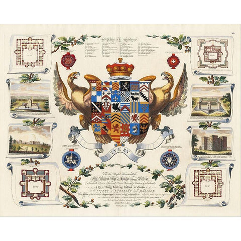 Baronagium Genealogicum  Gold Ornate Wood Framed Art Print with Double Matting by Segar, Sir William