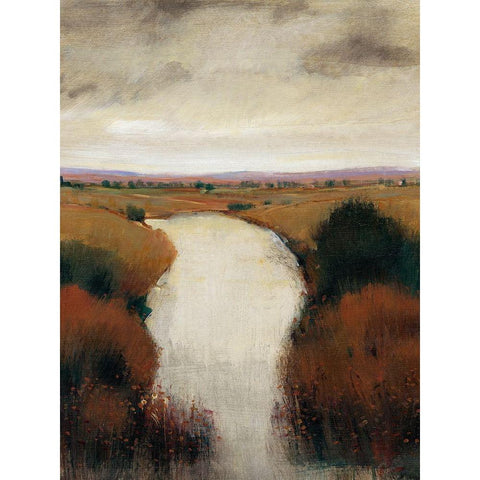 Misty River I White Modern Wood Framed Art Print by OToole, Tim