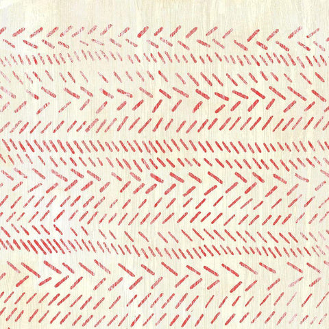 Weathered Patterns in Red II White Modern Wood Framed Art Print with Double Matting by Vess, June Erica