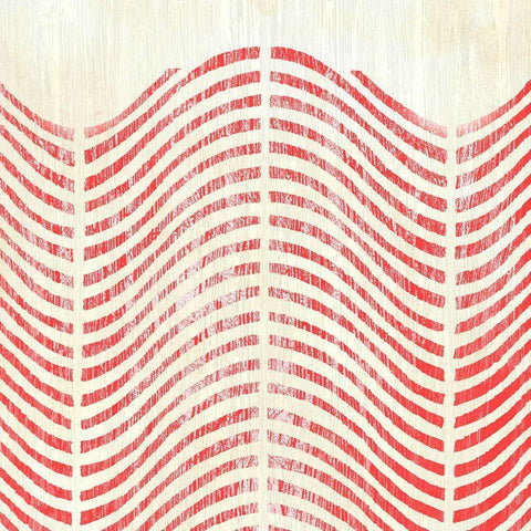 Weathered Patterns in Red X White Modern Wood Framed Art Print by Vess, June Erica