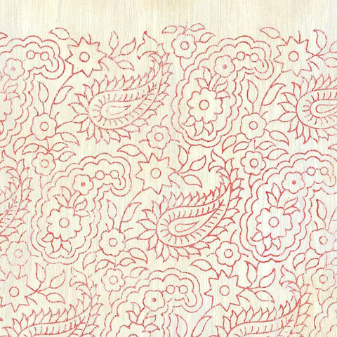 Weathered Patterns in Red XI Black Modern Wood Framed Art Print with Double Matting by Vess, June Erica