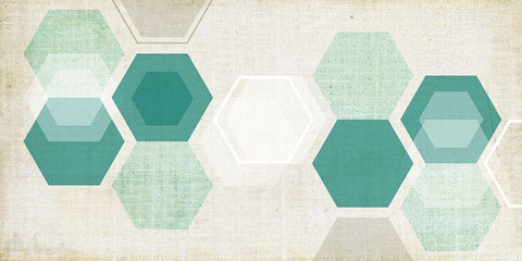 Hex Mobile I White Modern Wood Framed Art Print with Double Matting by Fagalde, Jarman