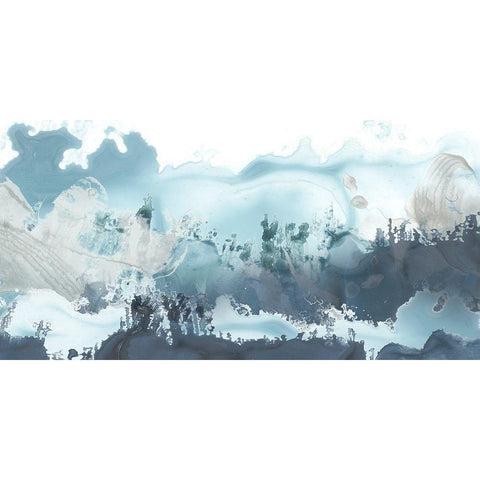 Forest Sea I Black Modern Wood Framed Art Print with Double Matting by Vess, June Erica