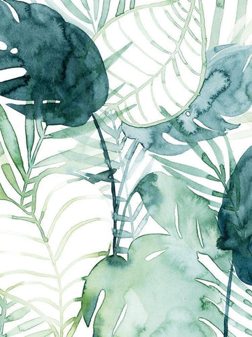 Palm Pieces II White Modern Wood Framed Art Print with Double Matting by Popp, Grace