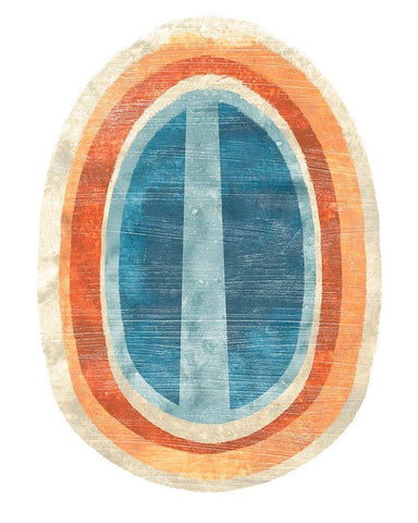 Ovoid I White Modern Wood Framed Art Print with Double Matting by Vess, June Erica