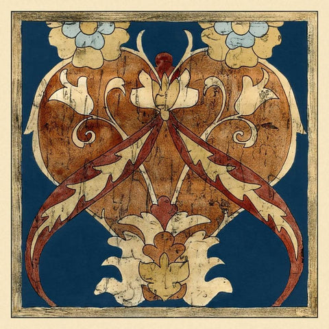 Vintage Woodblock I Black Modern Wood Framed Art Print by Zarris, Chariklia