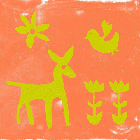 Otomi Tile III White Modern Wood Framed Art Print with Double Matting by Studio W