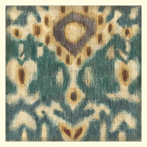 Ikat Motif II Gold Ornate Wood Framed Art Print with Double Matting by Zarris, Chariklia