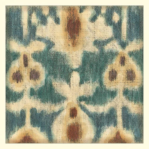 Ikat Motif III White Modern Wood Framed Art Print with Double Matting by Zarris, Chariklia