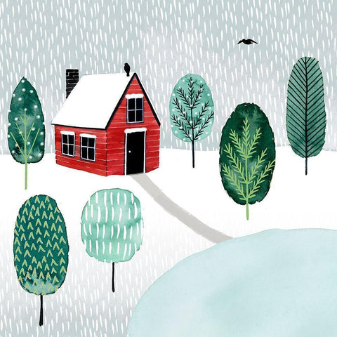 Christmastown I Black Modern Wood Framed Art Print by Popp, Grace