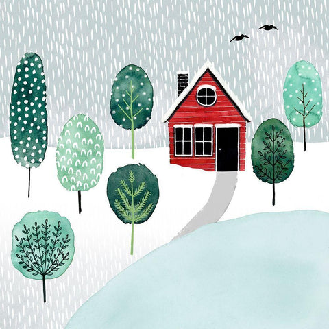 Christmastown II White Modern Wood Framed Art Print by Popp, Grace