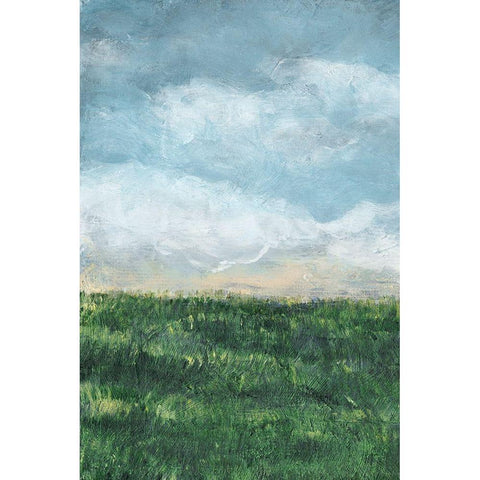 Verdant Fields I Black Modern Wood Framed Art Print with Double Matting by Chandler, Sharon