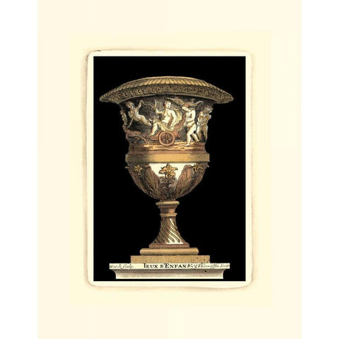 Renaissance Vase III Black Modern Wood Framed Art Print with Double Matting by Vision Studio