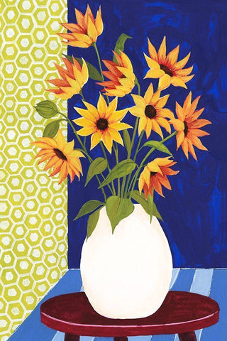 Flowers for Friday I White Modern Wood Framed Art Print with Double Matting by Popp, Grace