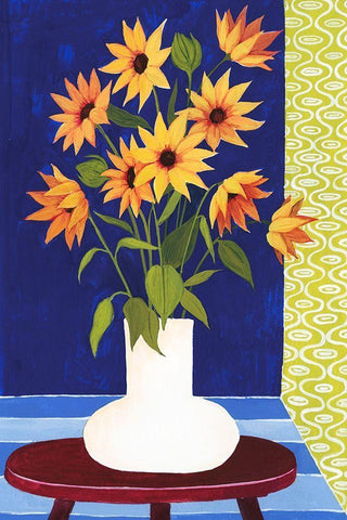 Flowers for Friday II White Modern Wood Framed Art Print with Double Matting by Popp, Grace