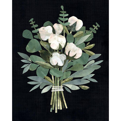 Cut Paper Bouquet I Gold Ornate Wood Framed Art Print with Double Matting by Borges, Victoria