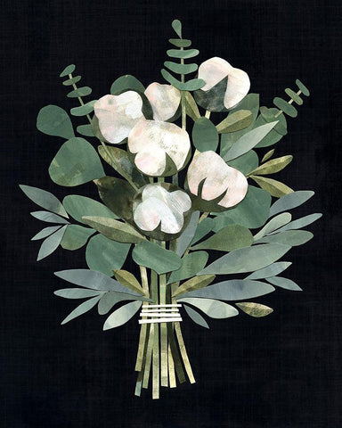 Cut Paper Bouquet I White Modern Wood Framed Art Print with Double Matting by Borges, Victoria