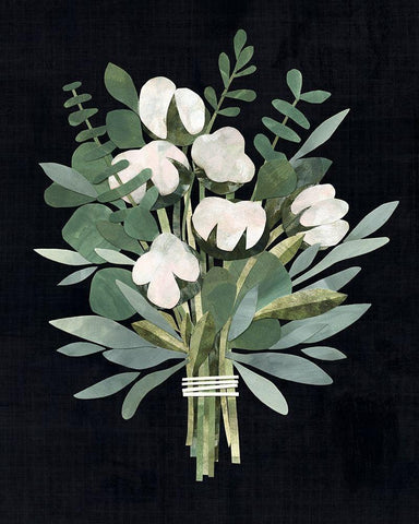 Cut Paper Bouquet II White Modern Wood Framed Art Print with Double Matting by Borges, Victoria