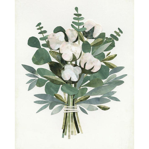 Cut Paper Bouquet III Gold Ornate Wood Framed Art Print with Double Matting by Borges, Victoria