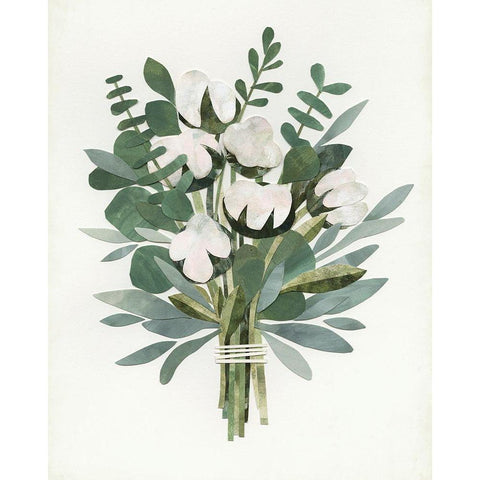 Cut Paper Bouquet IV Black Modern Wood Framed Art Print with Double Matting by Borges, Victoria