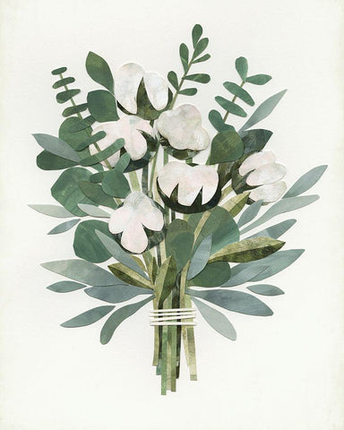 Cut Paper Bouquet IV White Modern Wood Framed Art Print with Double Matting by Borges, Victoria