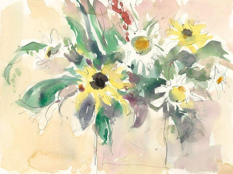 Garden Inspiration I White Modern Wood Framed Art Print with Double Matting by Dixon, Samuel