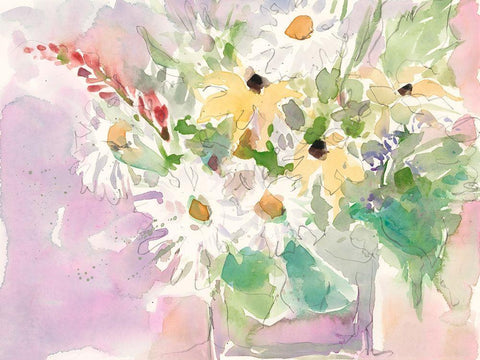 Garden Inspiration III White Modern Wood Framed Art Print with Double Matting by Dixon, Samuel