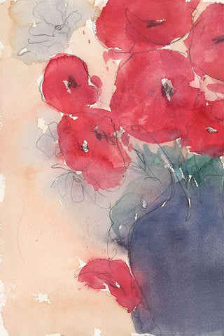 Pop of Red I White Modern Wood Framed Art Print with Double Matting by Dixon, Samuel