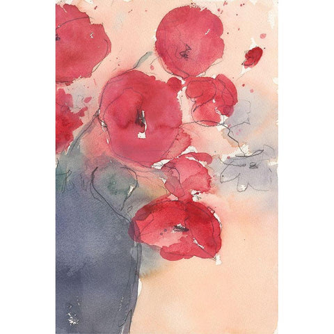 Pop of Red II White Modern Wood Framed Art Print by Dixon, Samuel