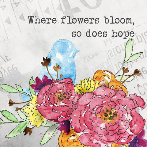 Bloom and Fly I White Modern Wood Framed Art Print by McGuire, Catherine