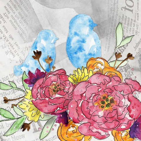 Bloom and Fly IV White Modern Wood Framed Art Print by McGuire, Catherine