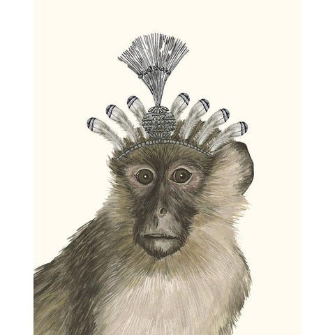 Majestic Monkey II White Modern Wood Framed Art Print by Wang, Melissa