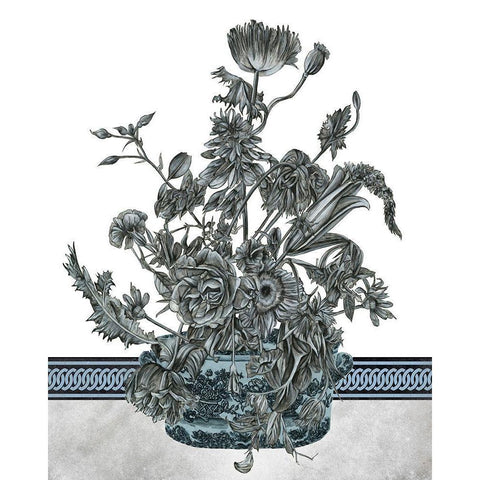 Bouquet in China I Black Modern Wood Framed Art Print with Double Matting by Wang, Melissa