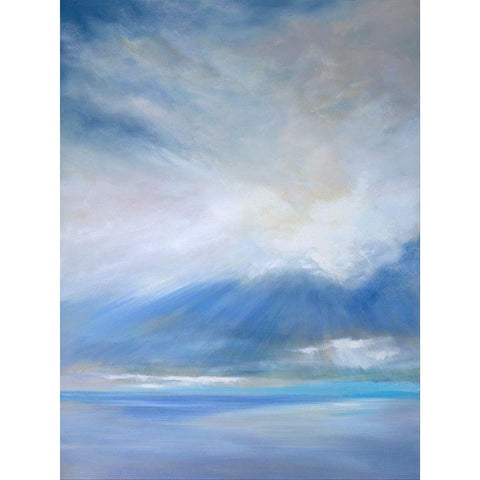 Heavenly Light Triptych II Black Modern Wood Framed Art Print by Finch, Sheila