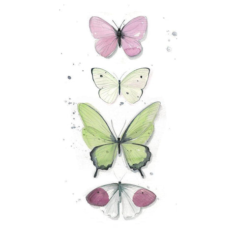 Summer Butterflies II White Modern Wood Framed Art Print by Parker, Jennifer Paxton