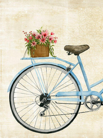 Courier Fleur I White Modern Wood Framed Art Print with Double Matting by Popp, Grace