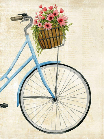 Courier Fleur II Black Ornate Wood Framed Art Print with Double Matting by Popp, Grace